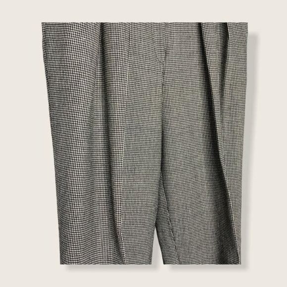 Vintage 90s Nordstrom Academia Houndstooth Wool Trouser Pants Small - Picture 3 of 16